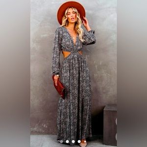 Enzo printed cutout maxi dress. Size M.